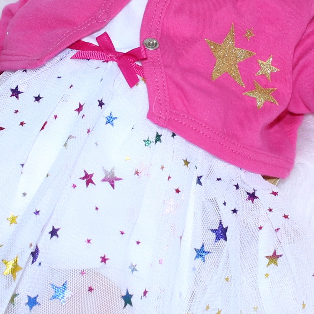 Baby Mädchen Body Kleid mit Tutu und Bolero in Pink