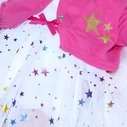 Baby Mädchen Body Kleid mit Tutu und Bolero in Pink
