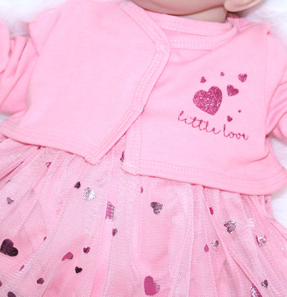 Baby Mädchen Body Kleid mit Tutu und Bolero in Rosa