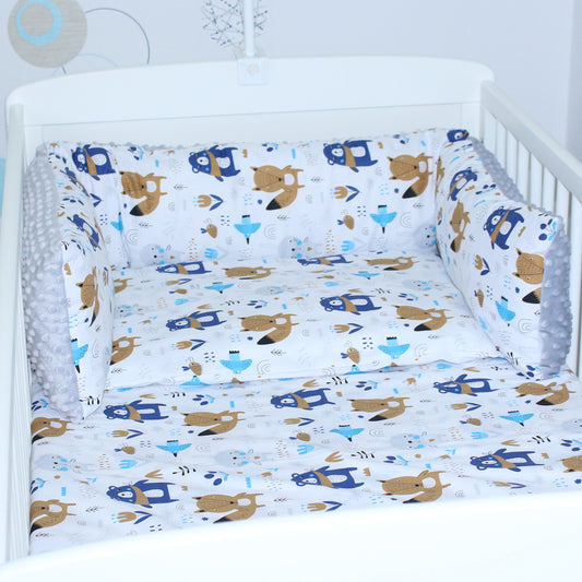 Bettschlange MINKY - Boho + Grau - Bettrolle Nestchen  Nackenrolle