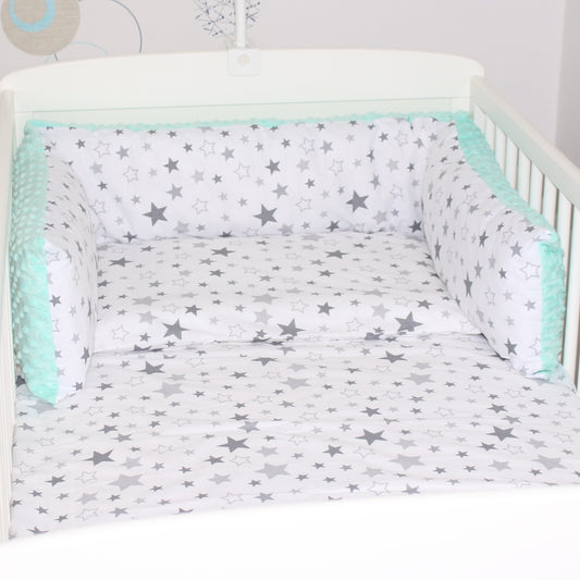 Bettschlange MINKY - Star Hell + Minze - Bettrolle Nestchen  Nackenrolle
