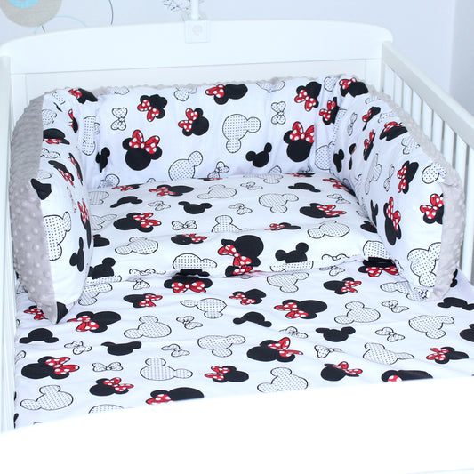Bettschlange MINKY - Minnie + Grau - Bettrolle Nestchen  Nackenrolle