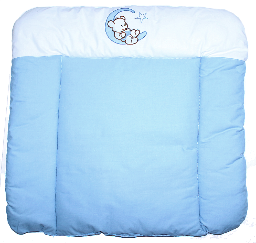 Wickelauflage mit Applikation - Bärchen Auf dem Mond Blau