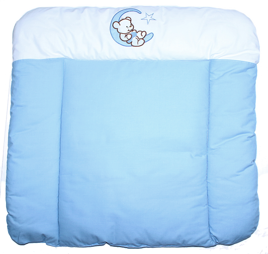 Wickelauflage mit Applikation - Bärchen Auf dem Mond Blau