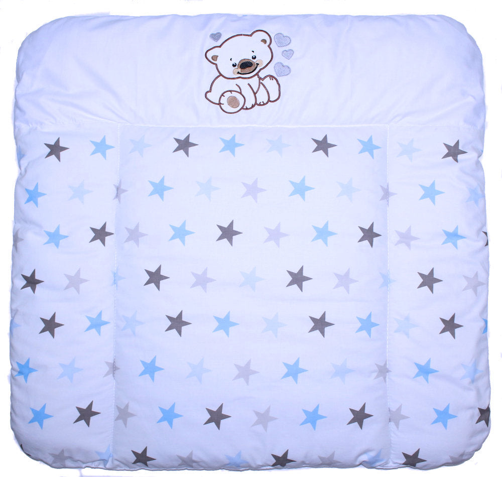 Bettset - Bärchen mit Herzen Star Blau - mit Applikation Vollstoff Himmel Bettwäsche Set