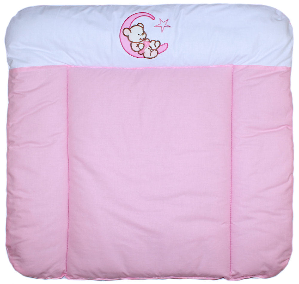 Bettset - Bärchen auf dem Mond Rosa - mit Applikation Vollstoff Himmel Bettwäsche Set