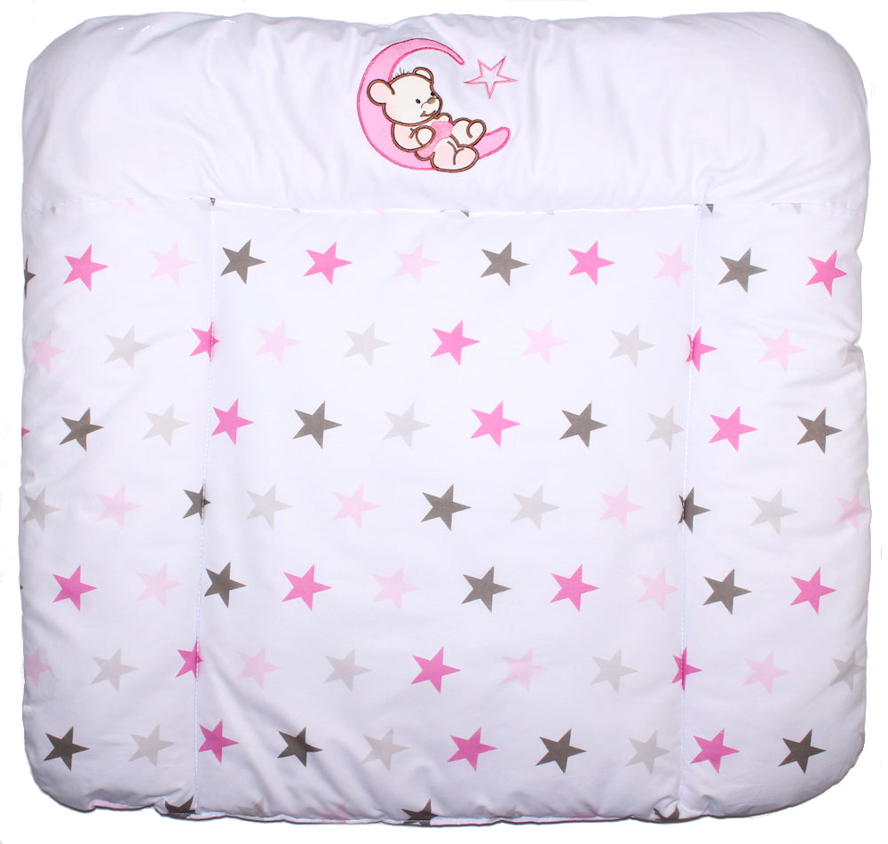 Bettset - Bärchen auf dem Mond Star Rosa - mit Applikation Vollstoff Himmel Bettwäsche Set