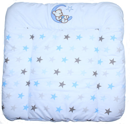 Bettset - Bärchen auf dem Mond Star Blau - mit Applikation Vollstoff Himmel Bettwäsche Set