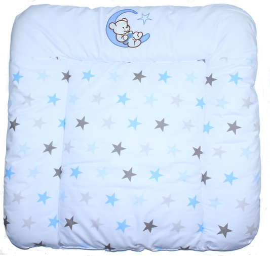 Wickelauflage mit Applikation - Bärchen Auf dem Mond Star Blau