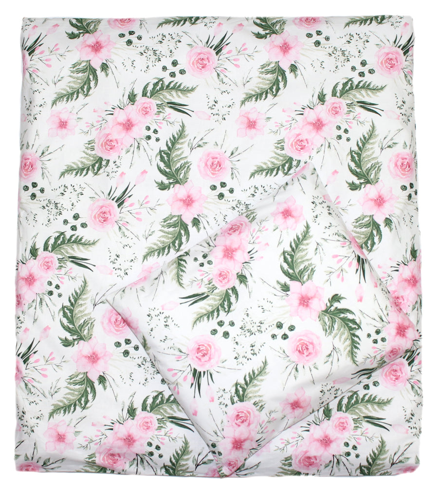 6 TLG- BABY SET mit Bettwäsche - Flowers - für Beistellbett 40x90cm
