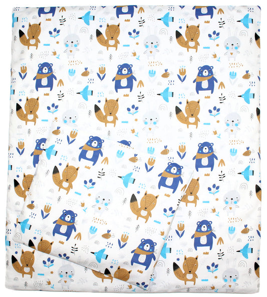 2-4 teiliges Bettwäsche Set - Waldtiere - 70x78 cm für Wiege Beistellbett Kinderwagen