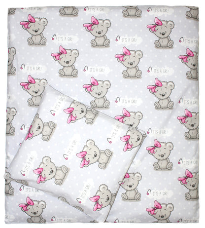 6 TLG- BABY SET mit Bettwäsche - Girl - für Beistellbett 40x90cm