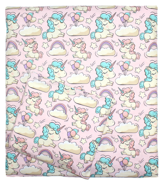 2-4 teiliges Bettwäsche Set - Einhorn - 70x78 cm für Wiege Beistellbett Kinderwagen