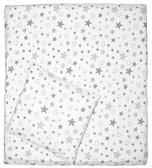 2-4 teiliges Bettwäsche Set - Star Hell - 70x78 cm für Wiege Beistellbett Kinderwagen