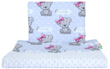 Lade das Bild in den Galerie-Viewer, Kokon Baby Minky Nestchen - Girl+Grau - 2-seitig Kuschelnest Reisebett
