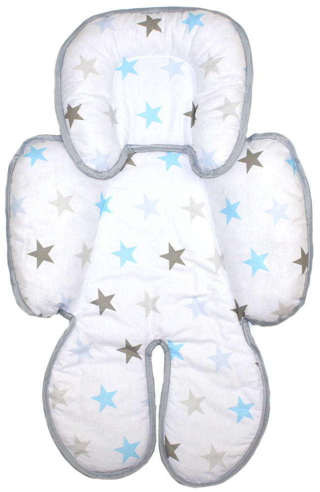 Sitzverkleinerer Baumwolle - Star Blau -  für Auto Kindersitz Babyschale