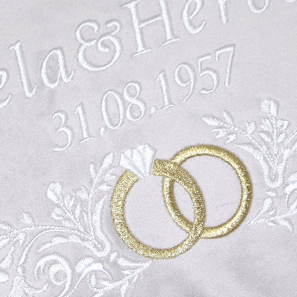 Personalisierbares Kissen zur Hochzeitstag - Diamant Gold, Silber