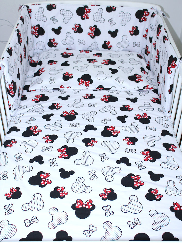 Baby Bettset -Minnie - 5-11 teilig mit Chiffon Himmel
