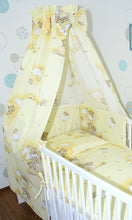 Lade das Bild in den Galerie-Viewer, Babybett Himmel Vollstoff - Bärchen auf Leitern Gelb - für Baby Bett Vollstoffhimmel Baumwolle

