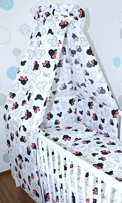 Babybett Himmel Vollstoff - Minnie - für Baby Bett Vollstoffhimmel Baumwolle