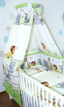 Lade das Bild in den Galerie-Viewer, Babybett Himmel Vollstoff - Safari Grün- für Baby Bett Vollstoffhimmel Baumwolle
