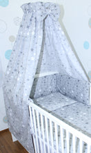 Lade das Bild in den Galerie-Viewer, Babybett Himmel Vollstoff - Star Dunkel- für Baby Bett Vollstoffhimmel Baumwolle
