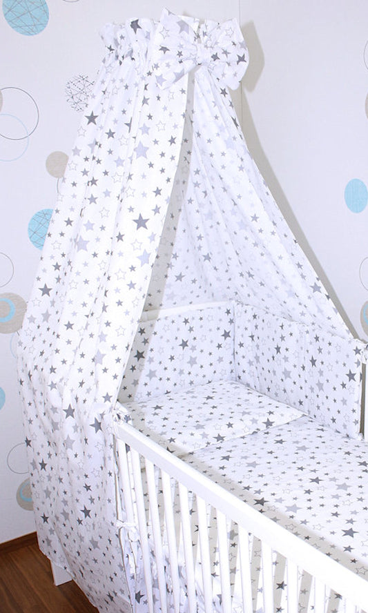 Babybett Himmel Vollstoff - Star Hell - für Baby Bett Vollstoffhimmel Baumwolle