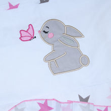 Lade das Bild in den Galerie-Viewer, 2- 4tlg Kinderwagenset - Hase- Star Rosa - Bettwäsche für Kinderwagen Bezüge Decke Kissen
