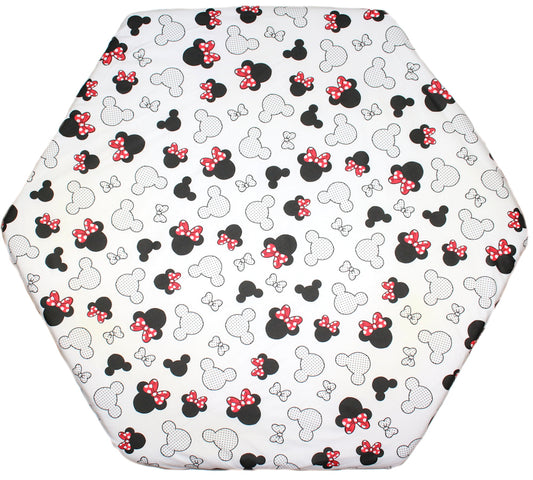 Spannbettlaken - Minnie- für 6-eck Laufgitter Matratze 105x120cm Baumwolle