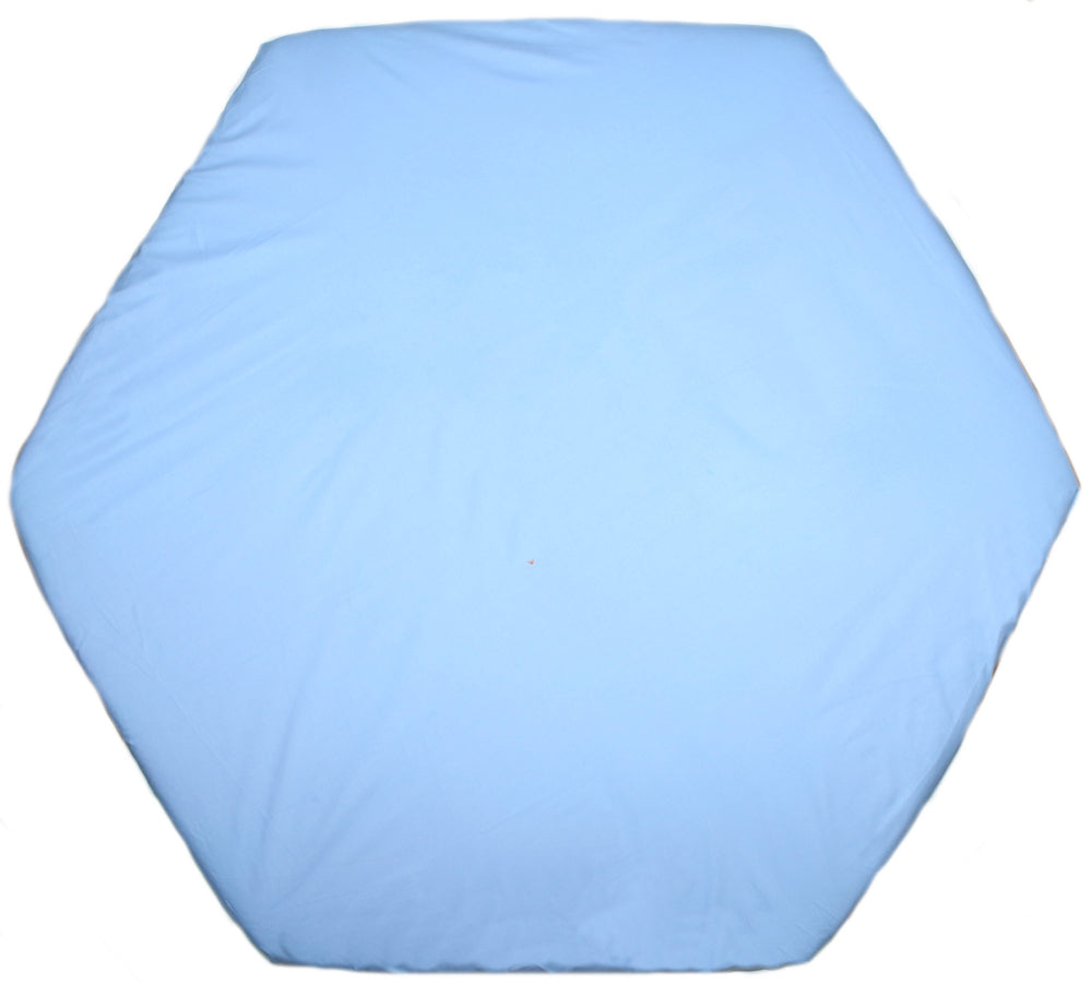 Spannbettlaken - Blau- für 6-eck Laufgitter Matratze 105x120cm