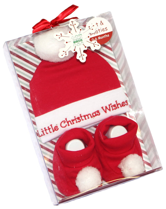 Baby Set 3 tlg Mütze Schuhe Jungen Mädchen Weihnachten Christmas