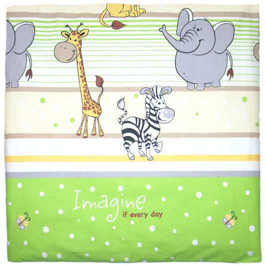 Kissenbezug - Safari in Grün - 80x80cm Bezug Baby Kopfkissenbezug Kissenhülle