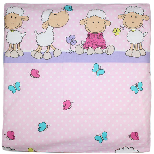 Kissenbezug - Schaf in Rosa - 80x80cm Bezug Baby Kopfkissenbezug Kissenhülle