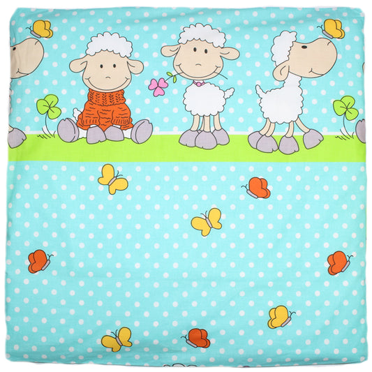 Kissenbezug - Schaf in Türkis - 80x80cm Bezug Baby Kopfkissenbezug Kissenhülle