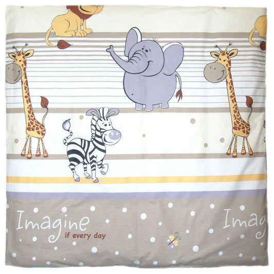 Kissenbezug - Safari in Beige - 80x80cm Bezug Baby Kopfkissenbezug Kissenhülle