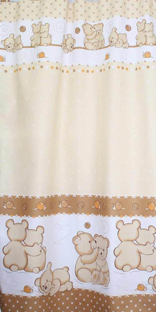 Babybett Himmel Vollstoff - Bärchen Braun - für Baby Bett Vollstoffhimmel Baumwolle
