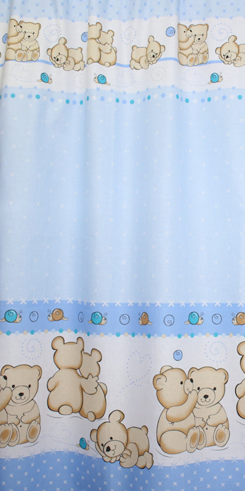 Babybett Himmel Vollstoff - Bärchen Blau - für Baby Bett Vollstoffhimmel Baumwolle