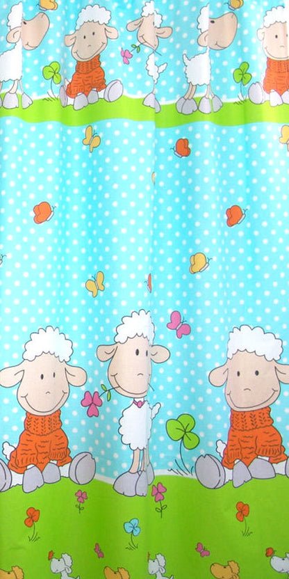Babybett Himmel Vollstoff - Schaf Türkis- für Baby Bett Vollstoffhimmel Baumwolle
