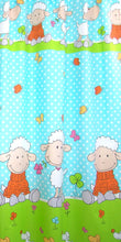 Lade das Bild in den Galerie-Viewer, Babybett Himmel Vollstoff - Schaf Türkis- für Baby Bett Vollstoffhimmel Baumwolle
