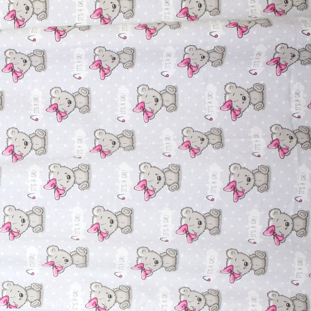 Babybett Himmel Vollstoff - Girl Bärchen- für Baby Bett Vollstoffhimmel Baumwolle