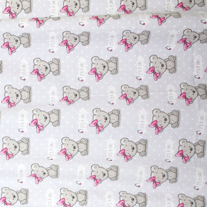 Babybett Himmel Vollstoff - Girl Bärchen- für Baby Bett Vollstoffhimmel Baumwolle