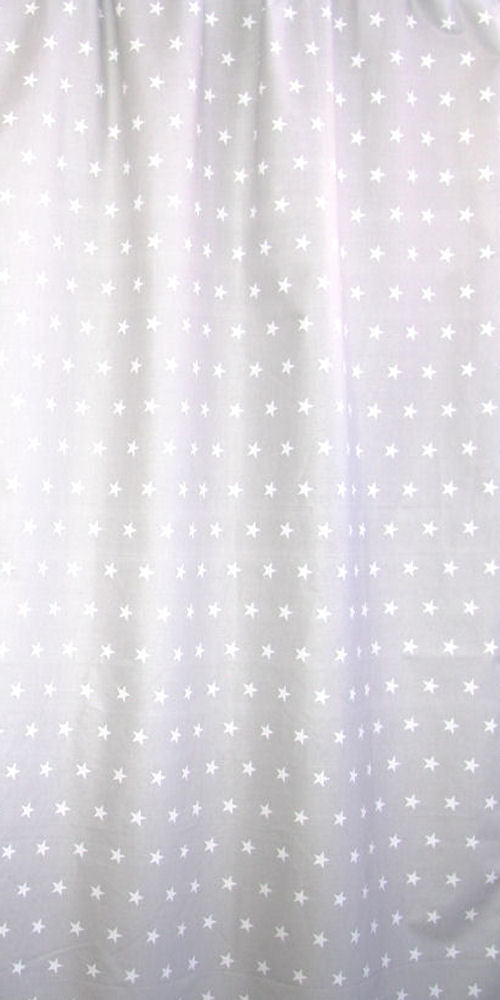 Babybett Himmel Vollstoff - Sternchen auf Grau- für Baby Bett Vollstoffhimmel Baumwolle