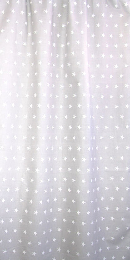 Babybett Himmel Vollstoff - Sternchen auf Grau- für Baby Bett Vollstoffhimmel Baumwolle