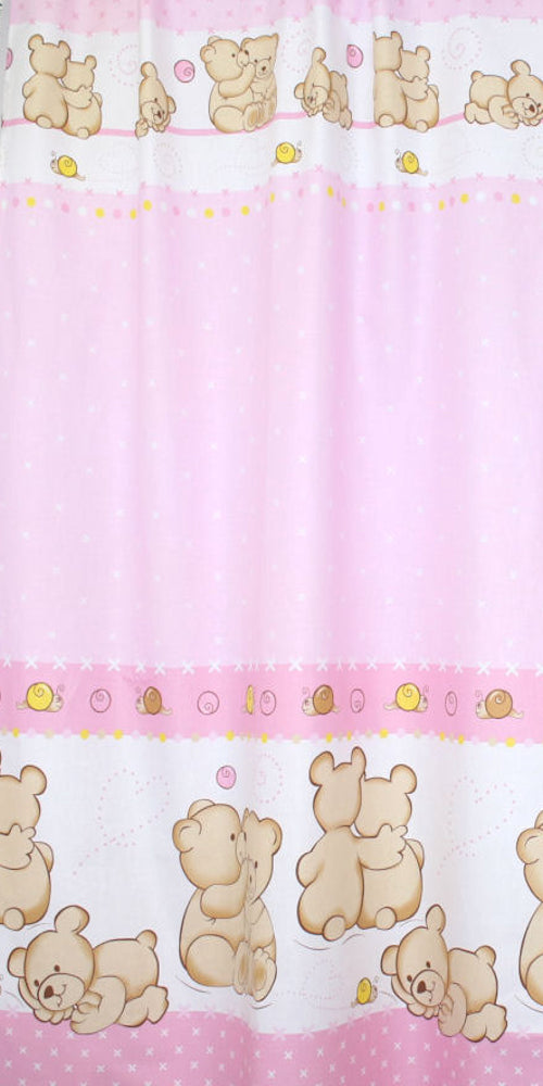 Babybett Himmel Vollstoff - Bärchen Rosa - für Baby Bett Vollstoffhimmel Baumwolle