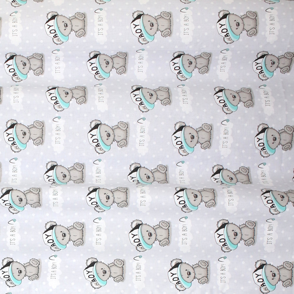 Babybett Himmel Vollstoff - Boy Bärchen - für Baby Bett Vollstoffhimmel Baumwolle