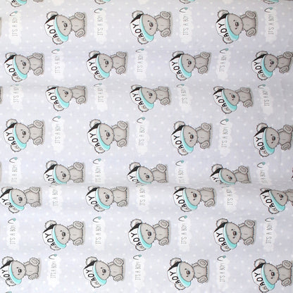 Babybett Himmel Vollstoff - Boy Bärchen - für Baby Bett Vollstoffhimmel Baumwolle
